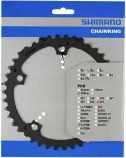 Shimano Alfine 42 Zähne Schwarz Y-1PB42010