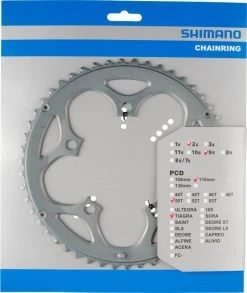 Shimano Tiagra Compact 9-fach 50 Für 34 Zähne Silber (F-Type) Y-1HA98040