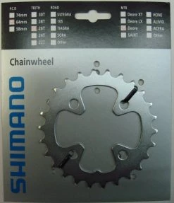 Shimano Deore 2000 4-Arm 26 Zähne T-Type IG Silber Y-1DS26000 Ausverkauft - Ersatz:Y-1LD26000