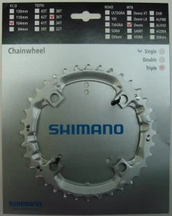 Shimano Deore 2000 4-Arm 36 Zähne T-Type IG Silber Stahl (längere Lebensdauer) Y-1DS98200