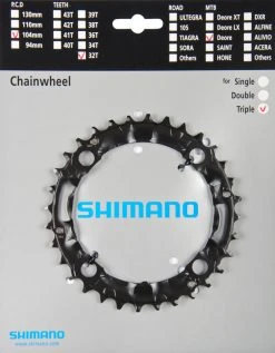 Shimano Deore 2000 4-Arm 32 Zähne N-Type IG Schwarz Stahl (längere Lebensdauer) Y-1EA98100
