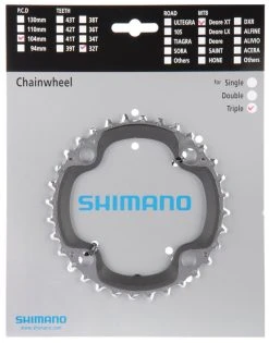 Shimano XT Ab 2008 4-Arm 9-fach 32 Zähne AA-Type IG Stahl / Verbundwerkstoff Sil-schw. Y-1J198020