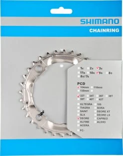 Shimano LX Ab 2005 4-Arm 9-fach 32 Zähne S-Type IG Alu Silber Y-1FU98020