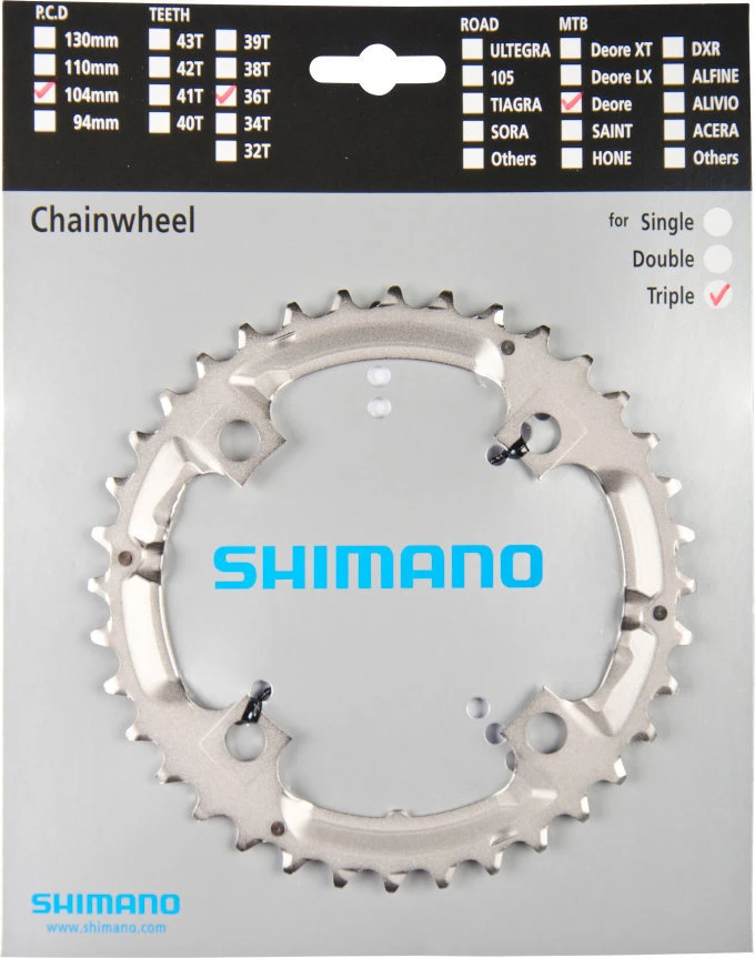 Shimano Deore Ab 2007 36 Zähne U-Type Silber Y-1J898080 1 Shimano Deore Ab 2007 36 Zähne U-Type Silber Y-1J898080