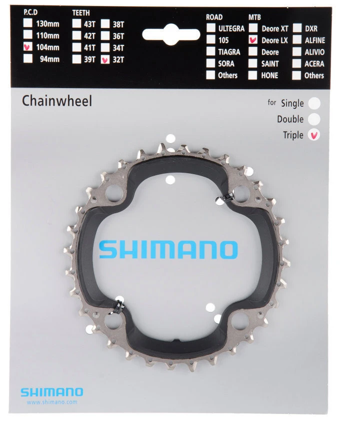 Shimano SLX Ab 2009 4-Arm 9-fach 32 Zähne AA-Type Stahl / Verbundwerkstoff Schwarz Y-1KF98040 1 Shimano SLX Ab 2009 4-Arm 9-fach 32 Zähne AA-Type Stahl / Verbundwerkstoff Schwarz Y-1KF98040