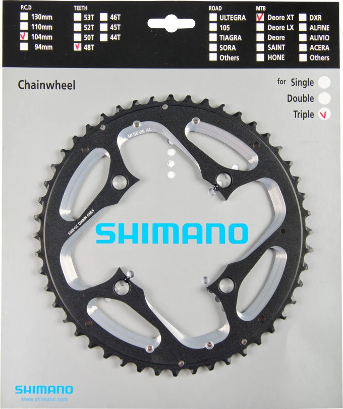 Shimano XT Ab 2012 4-Arm 10-fach 48 Zähne AL-Type Alu Schwarz Für Ketttenschutzring Y-1MP98060 *** 1 Shimano XT Ab 2012 4-Arm 10-fach 48 Zähne AL-Type Alu Schwarz Für Ketttenschutzring Y-1MP98060 ***