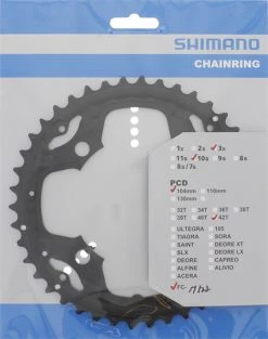 Shimano M-522 4-Arm 10-fach 42 Zähne AE-Type Alu Schwarz Y-1N098070
