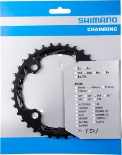 Shimano Deore Ab 2014 4-Arm 10-fach 36 Zähne AL-Type Schwarz Y-1NL98020